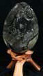 Septarian Dragon Egg Geode - Crystal Filled #37367-1